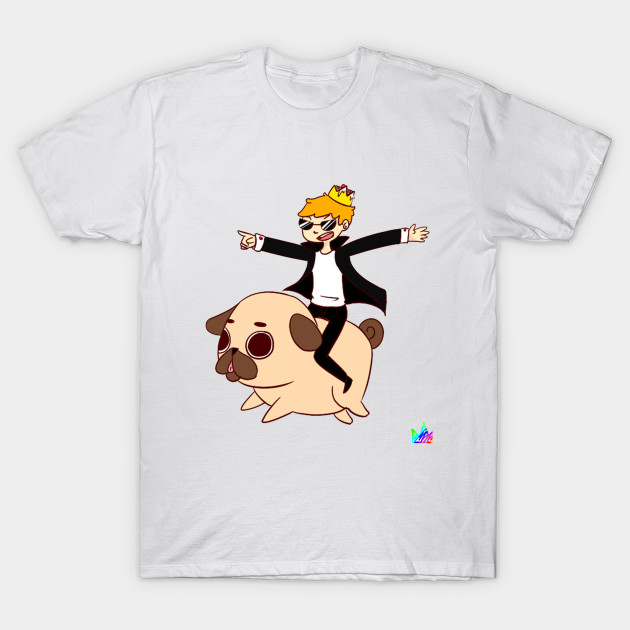 King Alex Riding a Pug T-Shirt-TOZ
